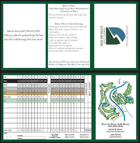 Bois de Sioux Golf Course scorecard